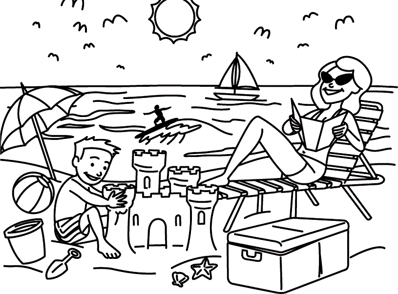 Download Interactive Magazine: girl in beach coloring pages