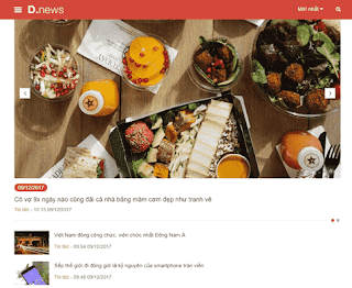 Giao diện blog tin tức mobile