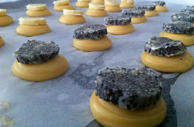 Black Sesame Cookies Top Choux Pastry