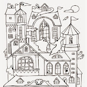 Halloween Haunted House Coloring Pages Realistic Coloring Pages