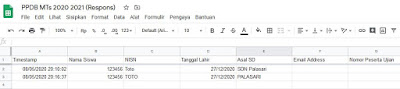 Cara Membuat Bukti Cetak Pendaftaran PPDB Online Otomatis dengan Google Form dan Google Spreadsheets