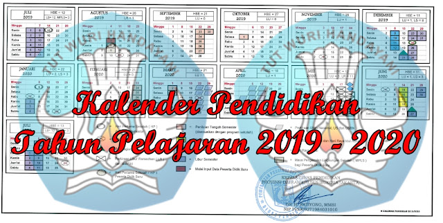 Kalender Pendidikan Tahun Pelajaran 2019/2020 