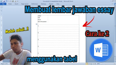 Cara Membuat Lembar Jawaban Essay di Word Menggunakan Tabel