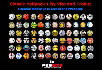 PES 2019 Ball-Server Pack Classic V1 AIO by Vito and Trokut (108 Balls)​