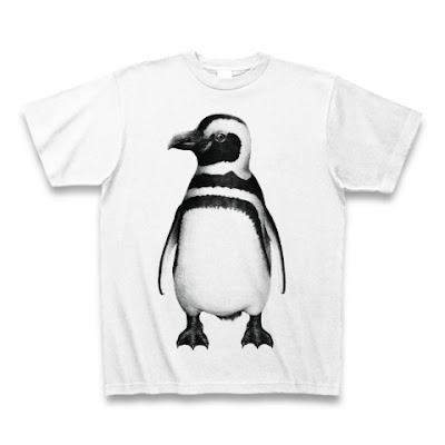 イラストTシャツ　リアルイラストTシャツ　ペンギンのイラストTシャツ