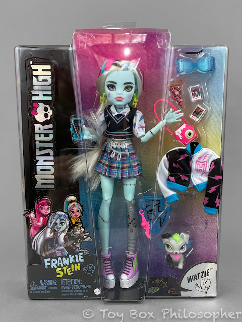 Monster High Frankie Stein Fashion Doll with Blue & Black Streaked Hair,  Signature Look, Accessories & Pet