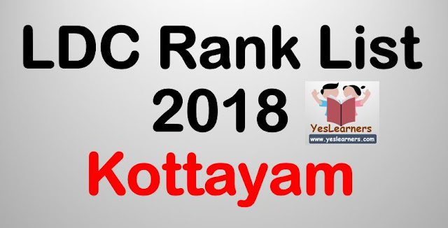 LDC Rank List 2018 - Kottayam 