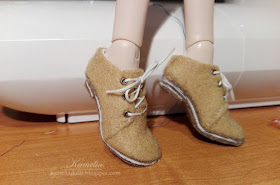 Felt flat sole shoes for Evangeline Ghastly