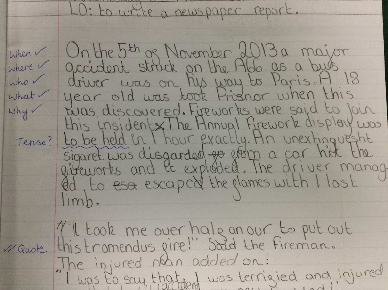 Amazing work...: Y5 - Newspaper Report Writing