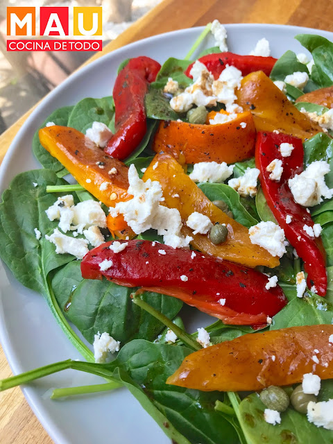 ensalada facil rica receta mau cocina de todo pimientos asados