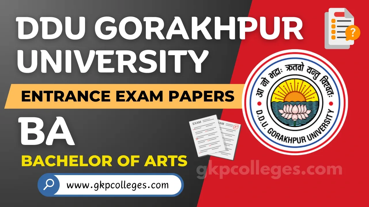 DDU BA Entrance Question Paper with Answer Key, DDU Gorakhpur University