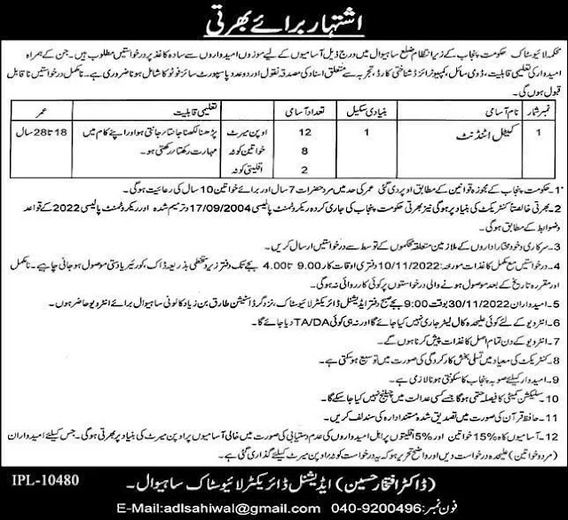 Dairy Development jobs 2022-Jobs in Live stoke and Dairy Department Punjab-Today jobs