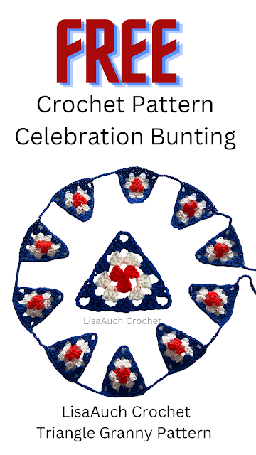 crochet triangle granny motif free crochet garland pattern red white and blue crochet patterns