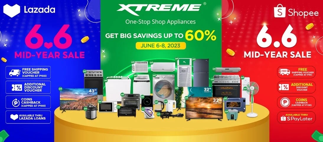 XTREME Appliances Announces Up to 60% Off During Lazada and Shopee 6.6 Mid-Year Sale