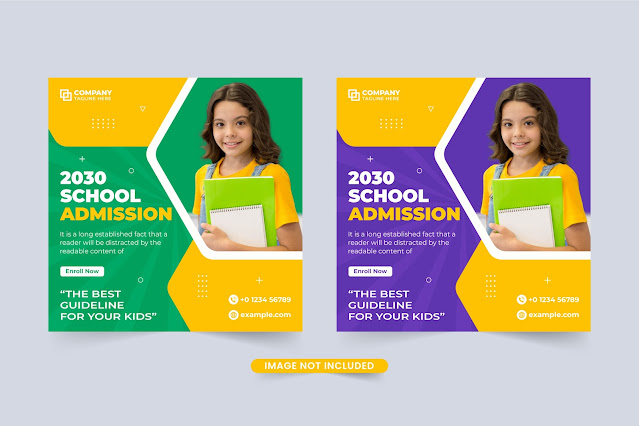 School admission web banner vector free download
