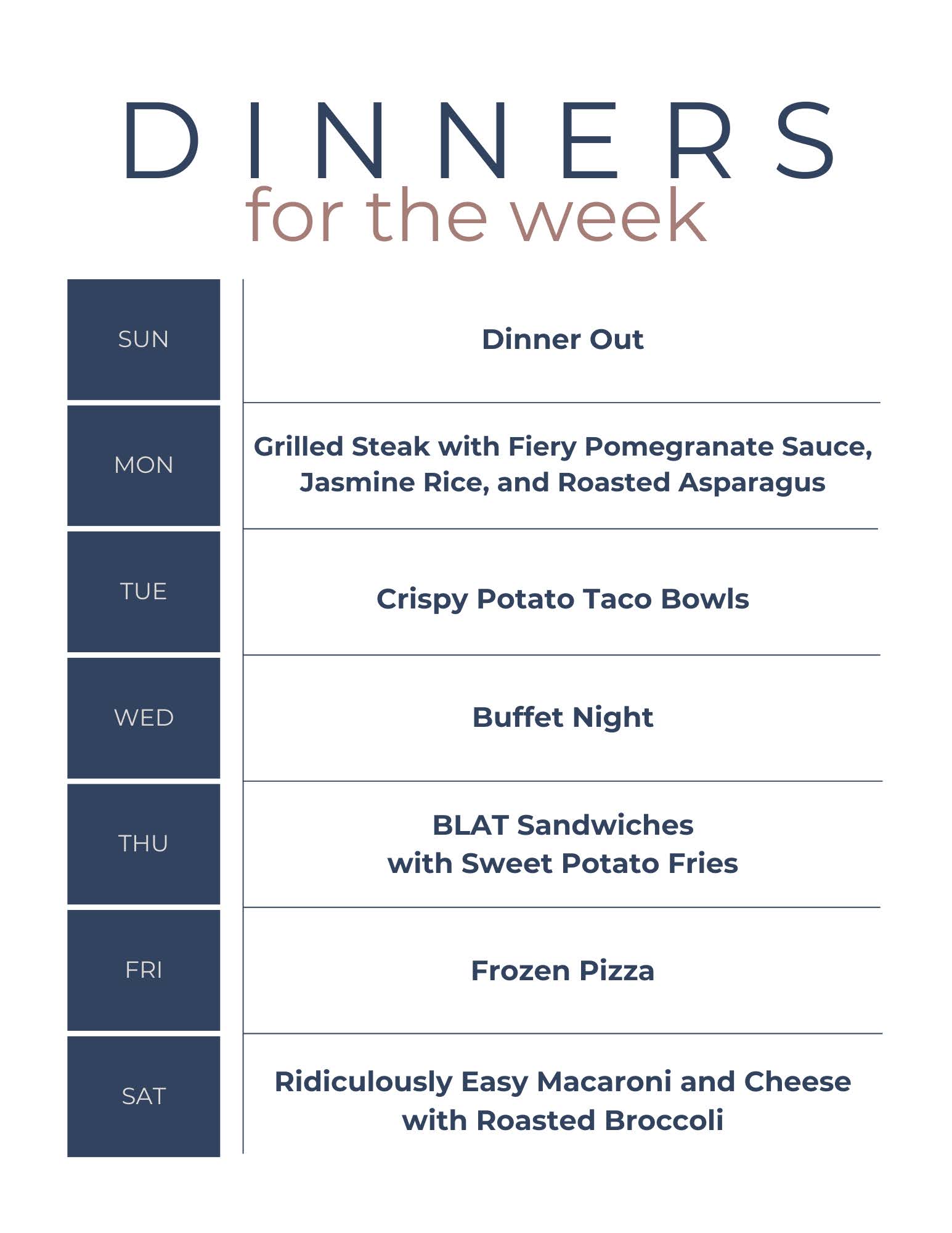 What's for Dinner: May 26 - June 1 | A week of dinners on Taste As You Go