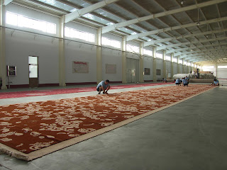 Axminster carpet factory showing finishing