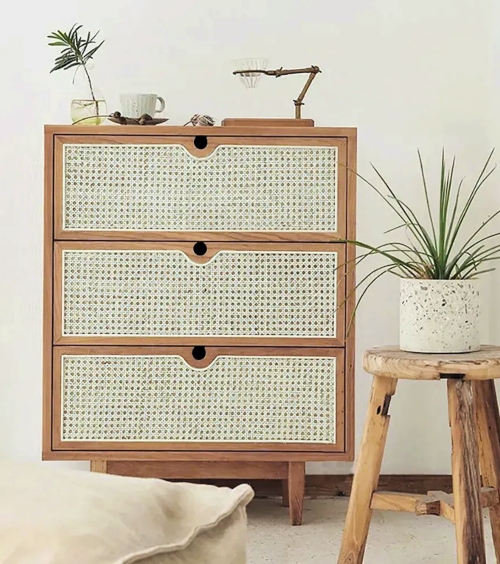 Chest with Rattan Drawers