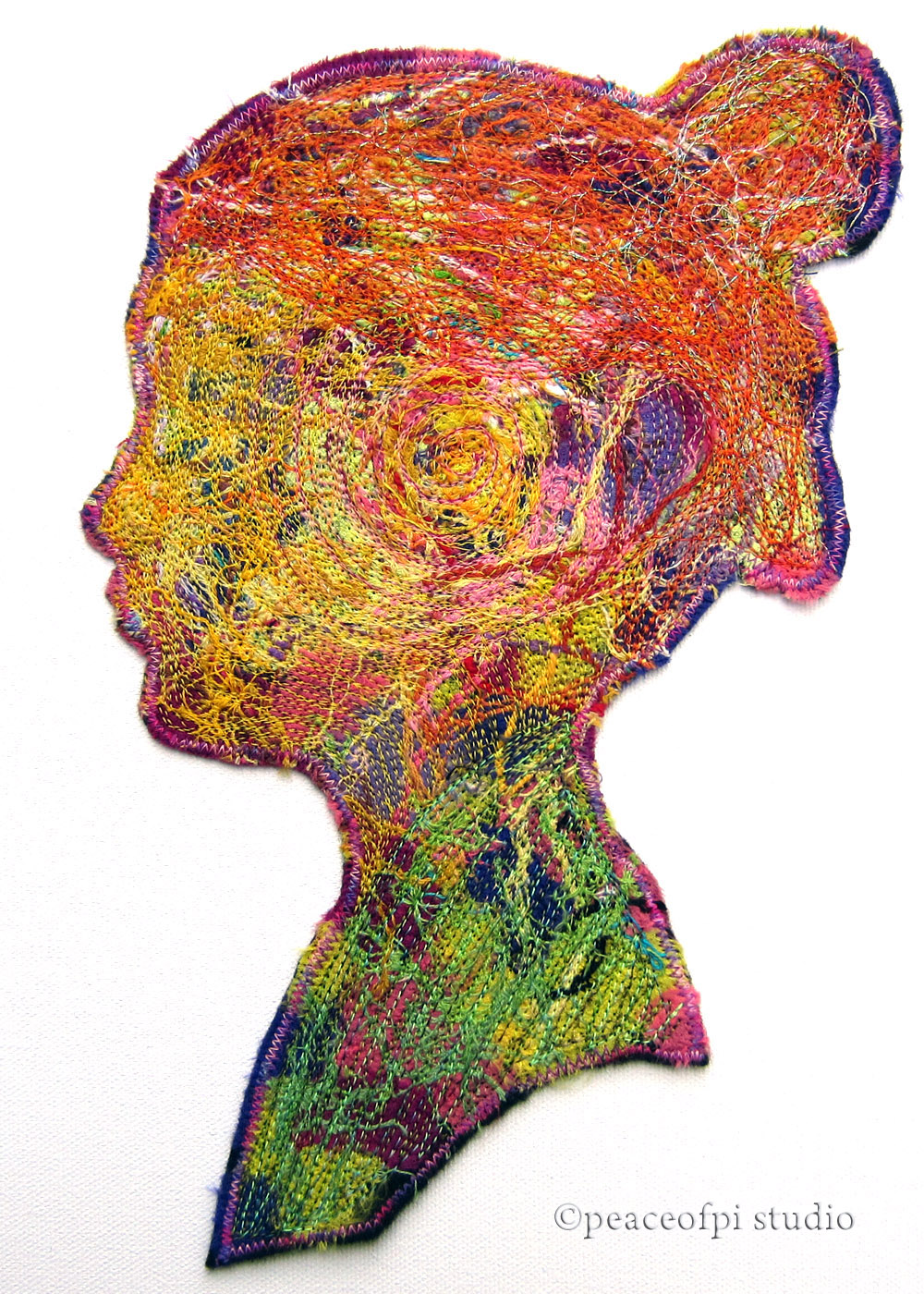 Peaceofpi studio: Profiles I: Stitched Silhouette Thread Art