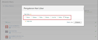 Cara Mengatur Hari Libur Absen Guru di Simpatika yang Benar  Cara Mengatur Hari Libur Absen Guru di Simpatika yang Benar