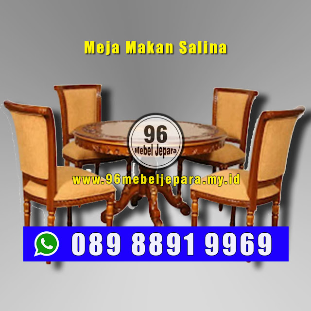 Meja Makan Salina,Blok,Modern,Minimalis,Kayu Jati,Kota Bangsri
