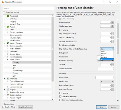 Tweaking VLC Player video codec 