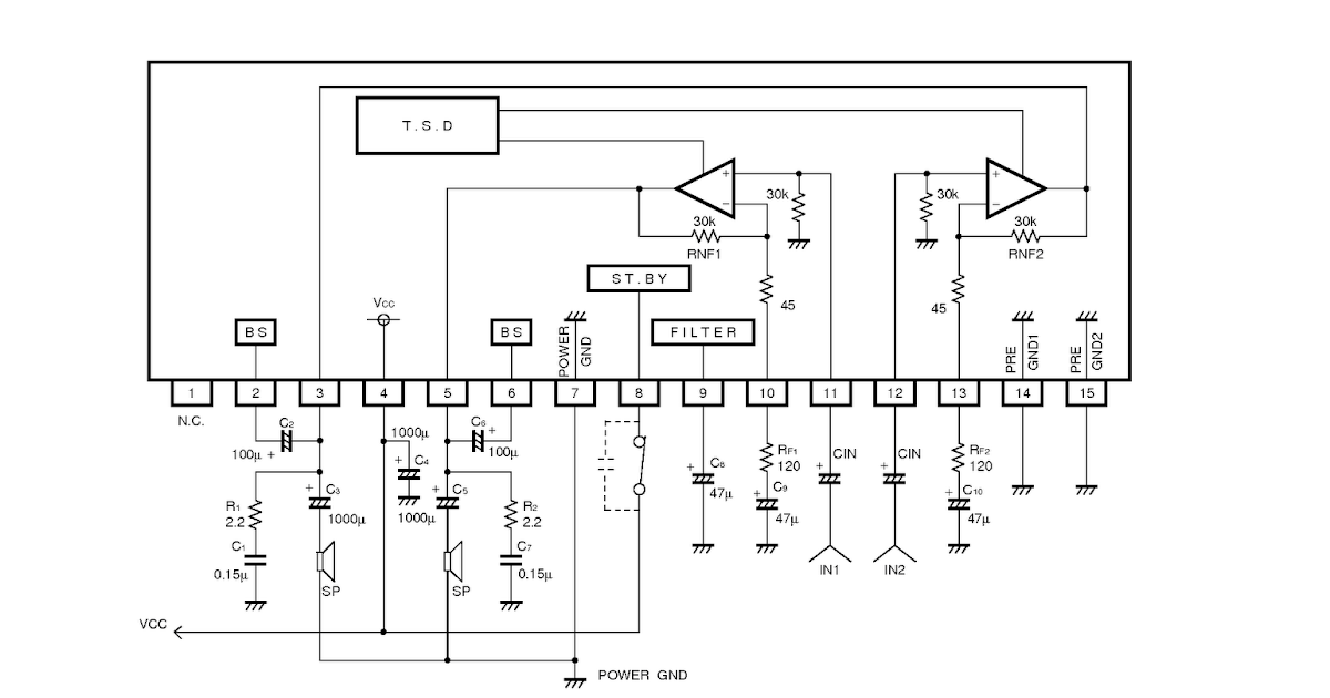 BA5417 Stereo Power  Amplifier  Circuit Koleksi Skema  