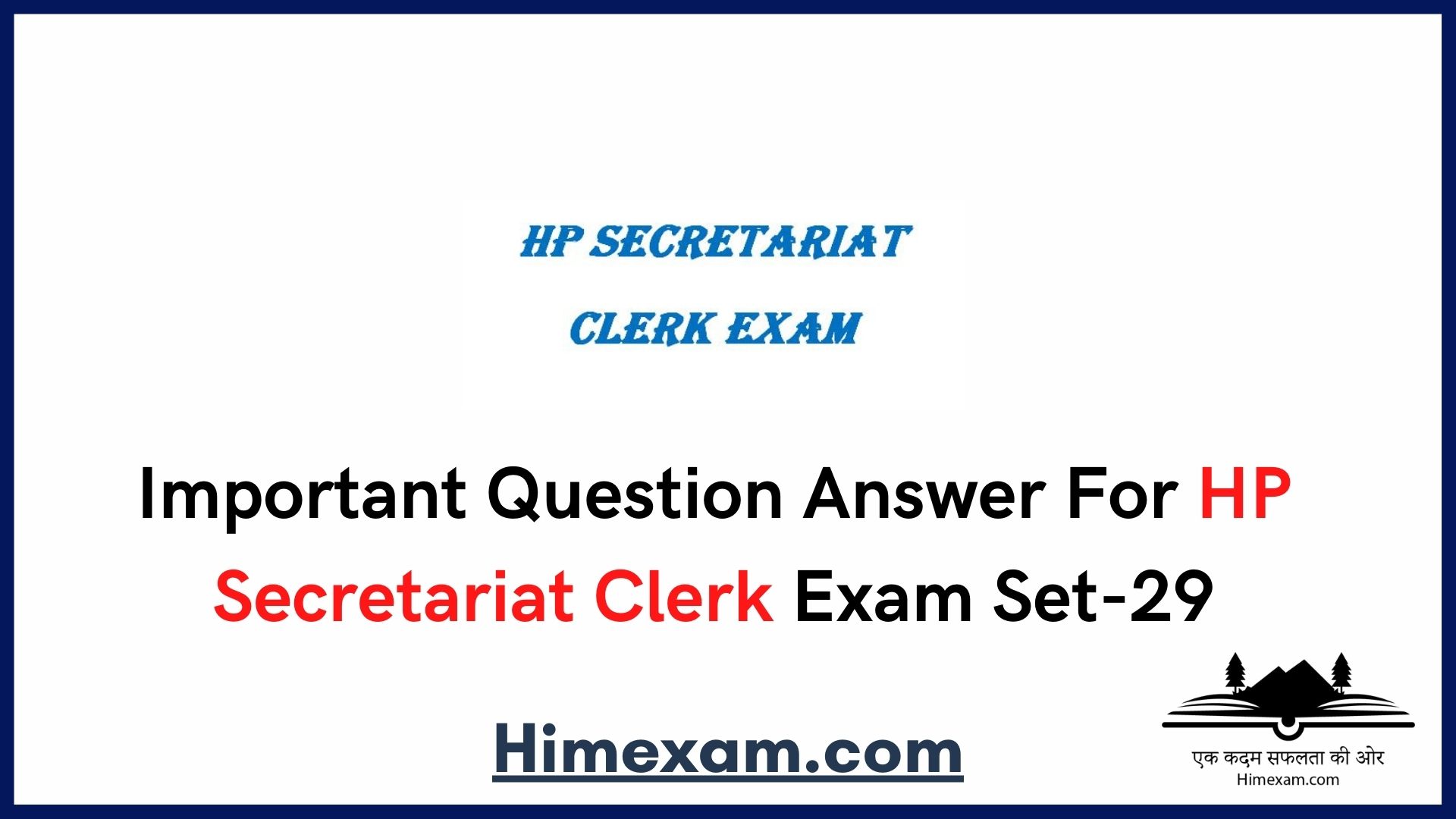 Important Question Answer For HP Secretariat Clerk Exam Set-29