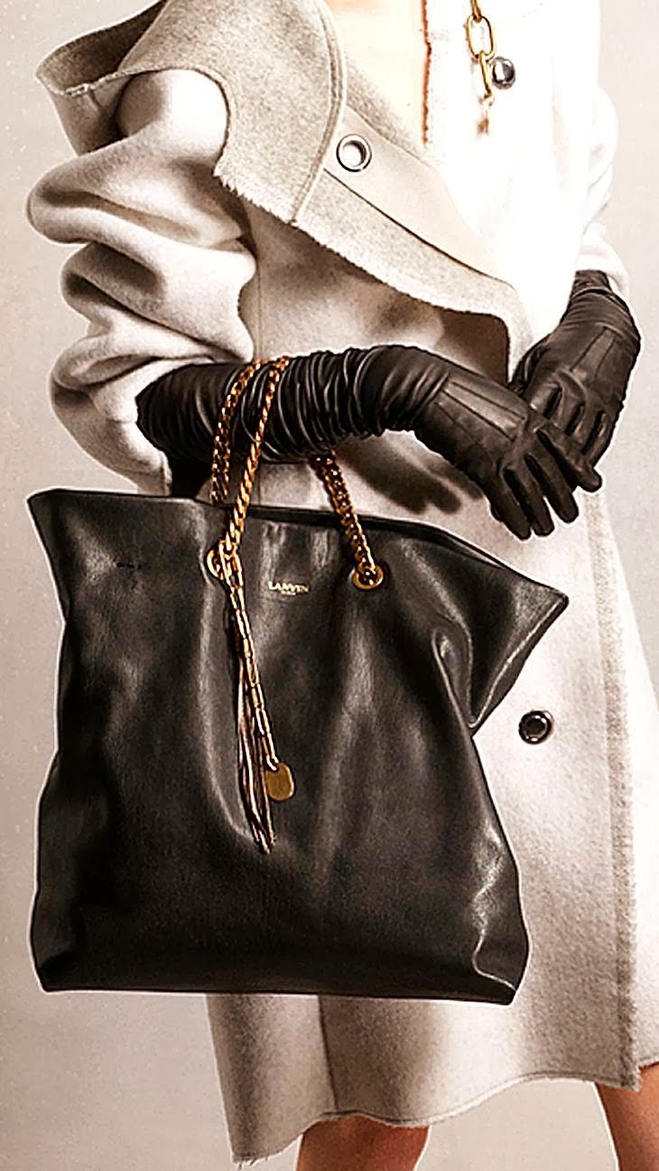 Gorgeous Handbag With Gloves And White Coat