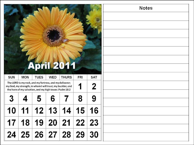 calendar april 2011 image. Christian April 2011 Calendar