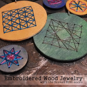 Embroidered Wood Jewelry tutorial using the Dremel 8050 Micro #MyBrilliantIdea #CleverGirls #sponsored