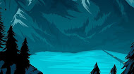 Mountains lake illustration 