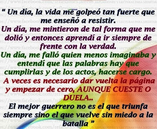 Frases Para La Vida: Un Día La Vida Me Golpeó Tan Fuerte Que Me Enseñó A Resistir