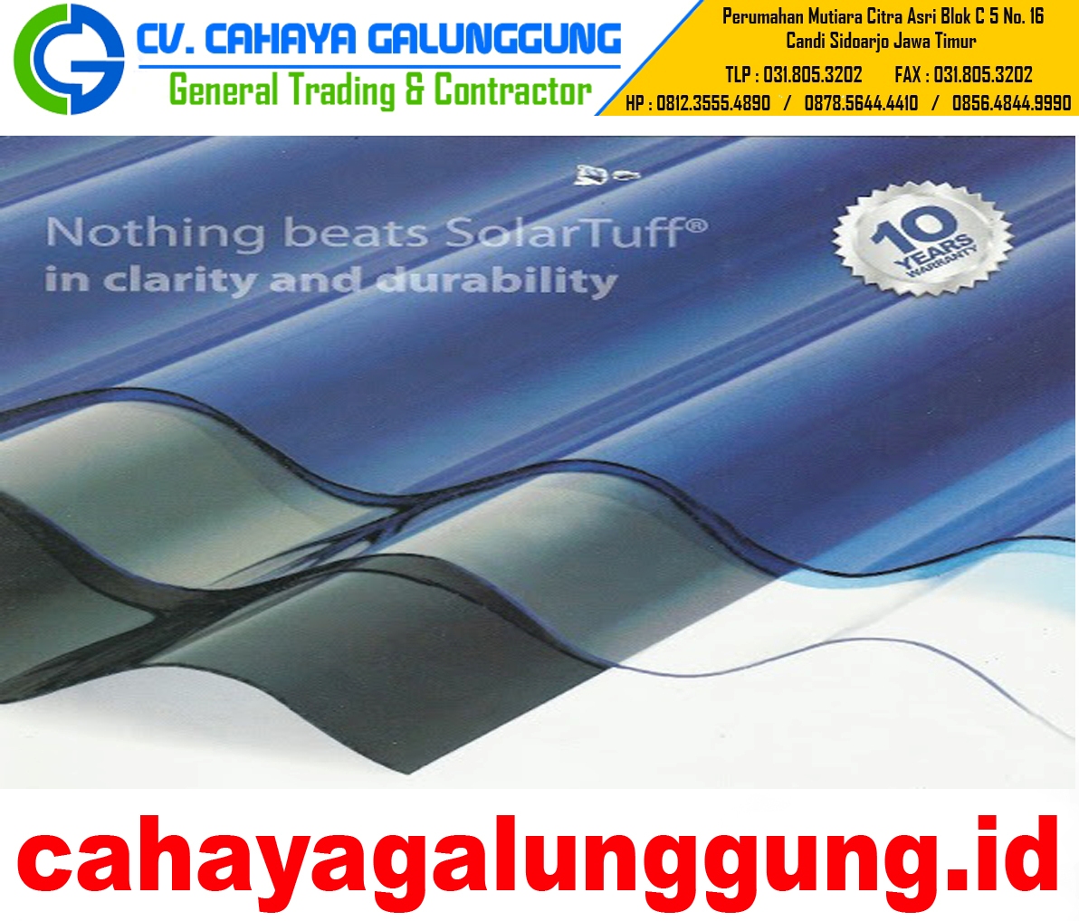 Polycarbonate Solartuff  CV CAHAYA GALUNGGUNG