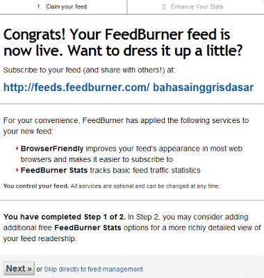 feedburner sudah siap