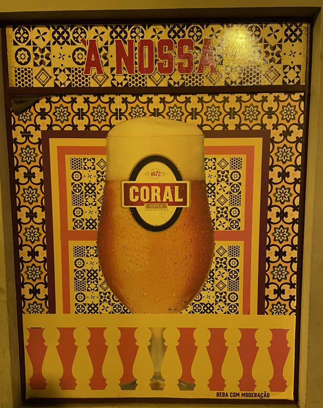 Coral beer from Madeira.