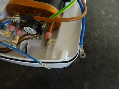Electric shower - testing and replacing the heating tank element in the heat exchanger