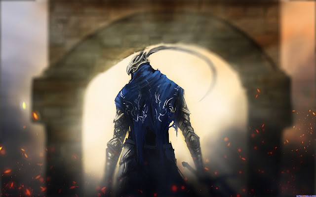 dark souls gates knight warrior light android backgrounds