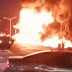 Vídeo Se incendia pipa de Pemex tras choque con camión de pasajeros