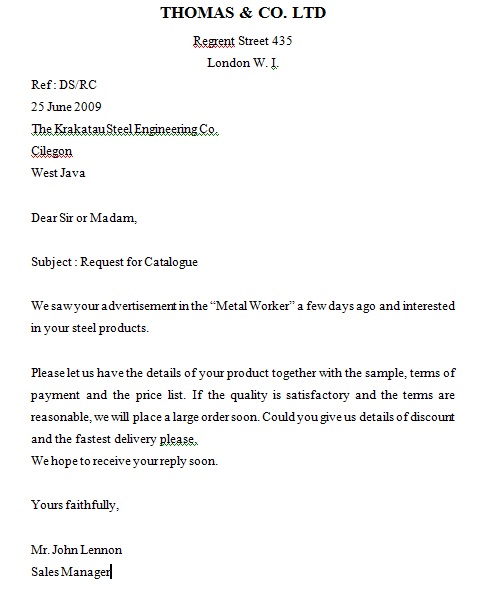 The Final Episode: Inquiry Letter of English Business Letter