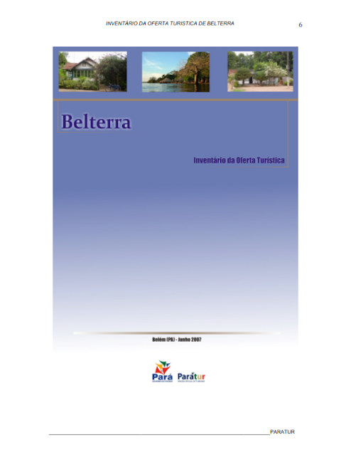 INVENTÁRIO DA OFERTA TURISTICA DE BELTERRA - 2007 -  Belterra - Pará - Brasil