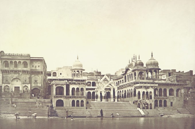 Vishram Ghat (Banks of River Yamuna), Mathura, Uttar Pradesh, India | Rare & Old Vintage Photos (1880)