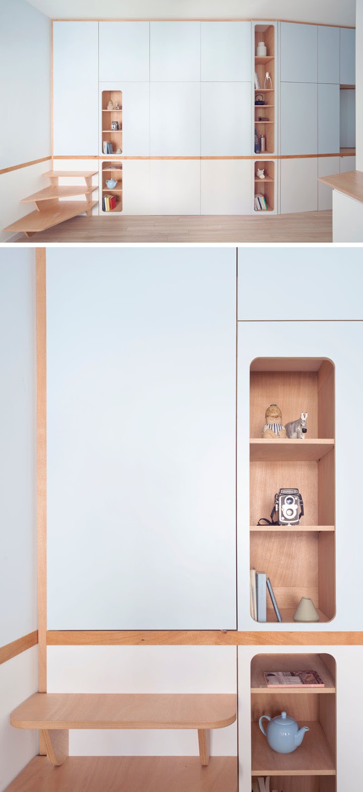 A Custom Wall Unit In This Small Apartment Makes It ...
