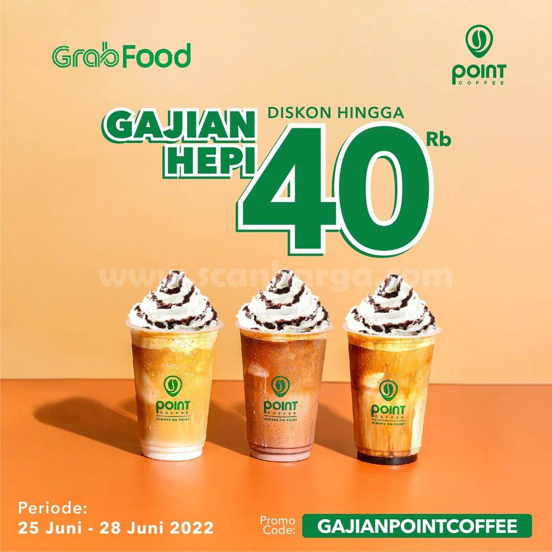 Promo POINT COFFEE GAJIAN GRABFOOD DISKON 40%