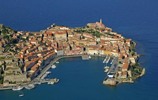The picturesque harbour at the port of Portoferraio on the island of Elba off the Tuscan coast
