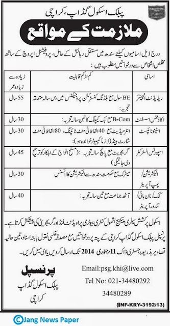 Public School Gaddap Karachi Job opportunities