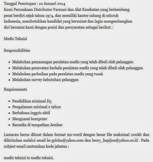 Lowongan Kerja Jember Terbaru Januari 2014  Portal 