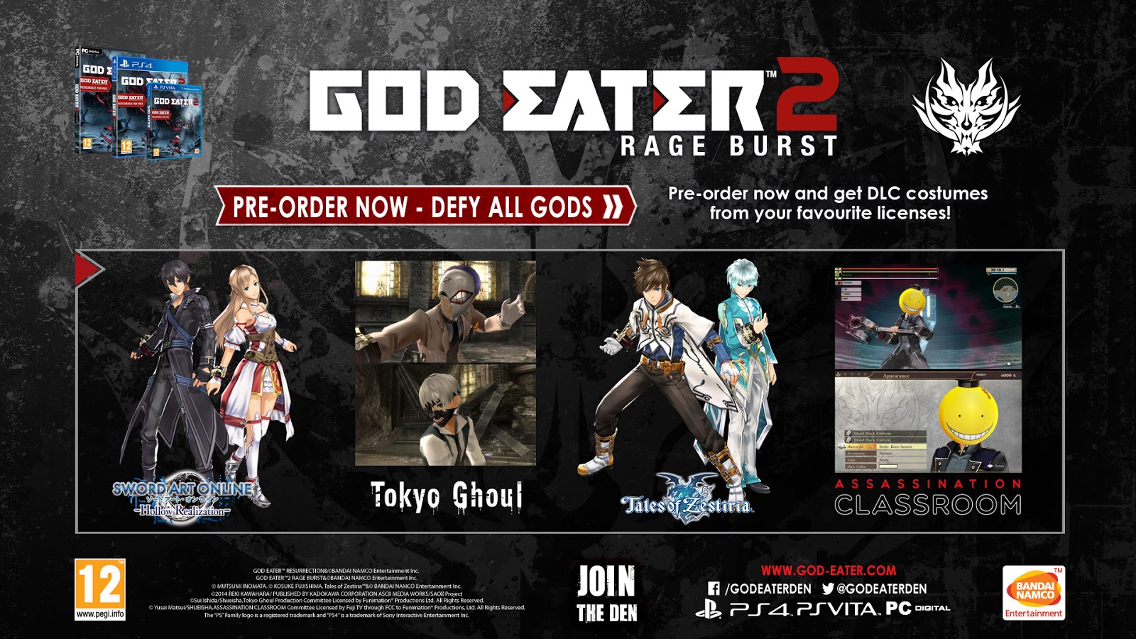 God Eater 2 Rage Burst Pre Order Dlc Costumes For Europe Announced