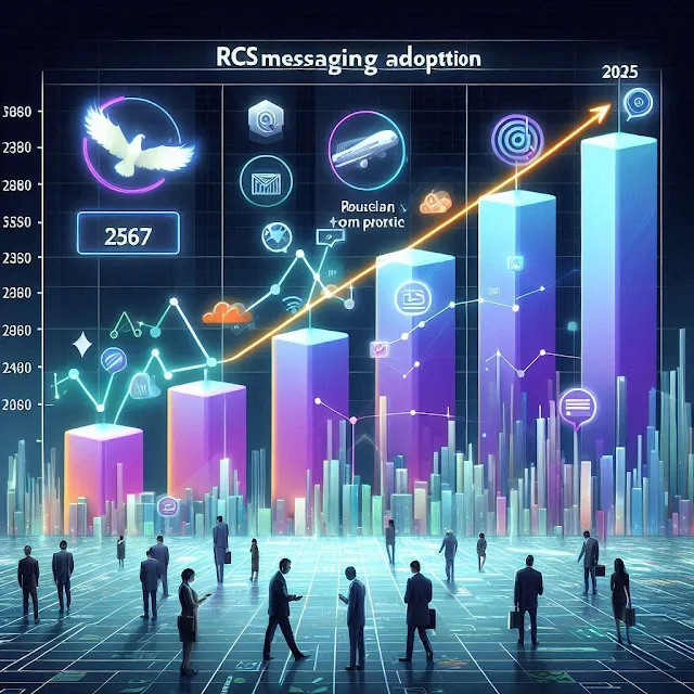 Graph showing RCS messaging adoption in 2025