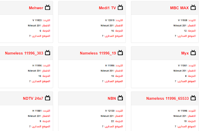 ترددات القنوات على نايل سات nilesat أخر تحديث يناير 2019 جميع القنوات